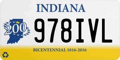 IN license plate 978IVL