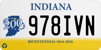 IN license plate 978IVN