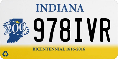 IN license plate 978IVR