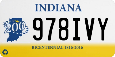 IN license plate 978IVY