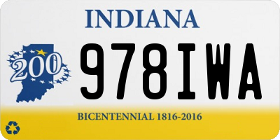 IN license plate 978IWA