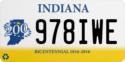IN license plate 978IWE