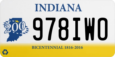 IN license plate 978IWO