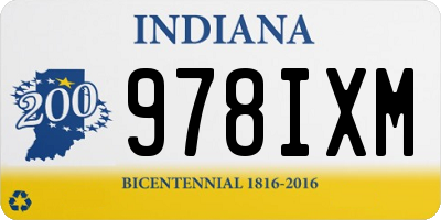 IN license plate 978IXM