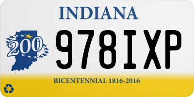 IN license plate 978IXP
