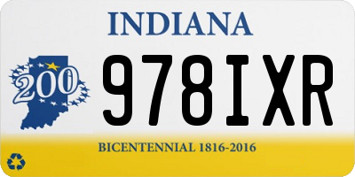 IN license plate 978IXR