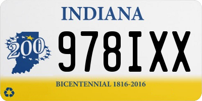 IN license plate 978IXX
