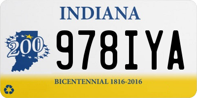 IN license plate 978IYA