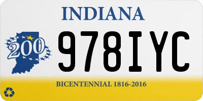 IN license plate 978IYC