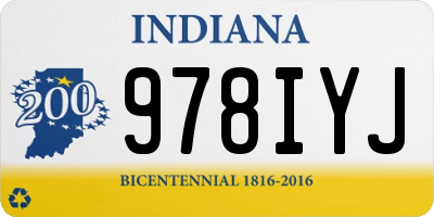 IN license plate 978IYJ