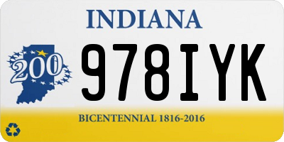 IN license plate 978IYK