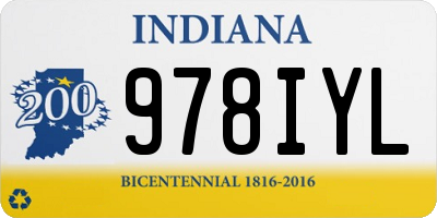 IN license plate 978IYL