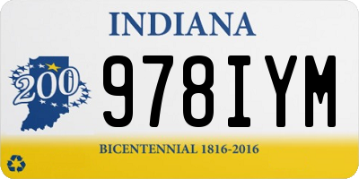 IN license plate 978IYM