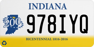 IN license plate 978IYQ