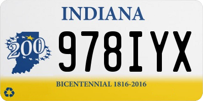 IN license plate 978IYX