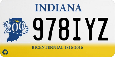 IN license plate 978IYZ