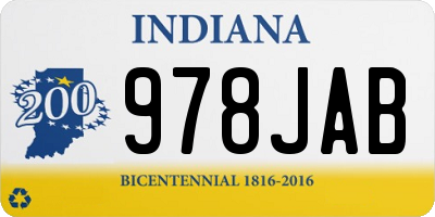 IN license plate 978JAB
