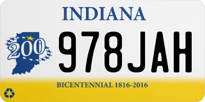 IN license plate 978JAH