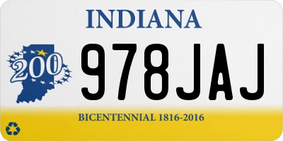 IN license plate 978JAJ