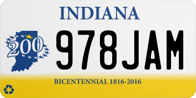 IN license plate 978JAM