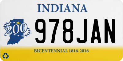 IN license plate 978JAN