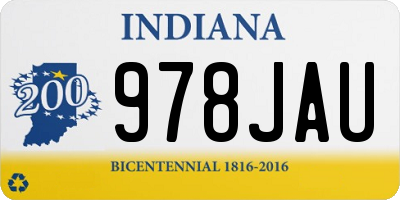 IN license plate 978JAU