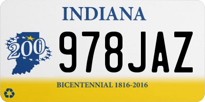 IN license plate 978JAZ