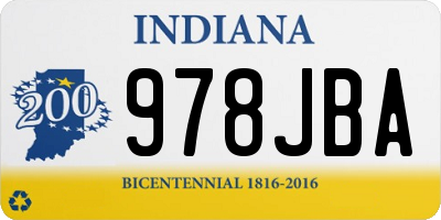 IN license plate 978JBA