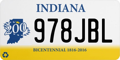 IN license plate 978JBL