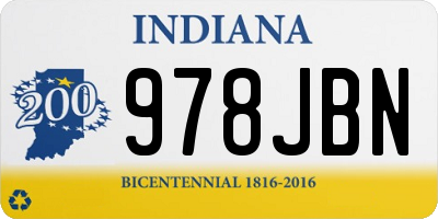 IN license plate 978JBN