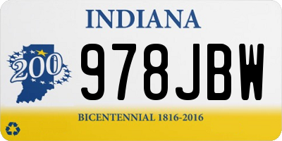 IN license plate 978JBW
