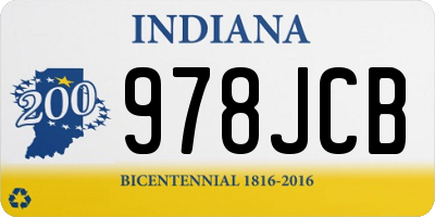 IN license plate 978JCB