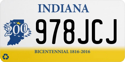IN license plate 978JCJ