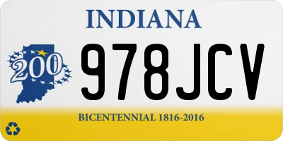 IN license plate 978JCV