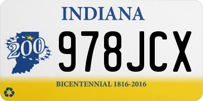 IN license plate 978JCX