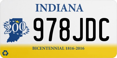IN license plate 978JDC