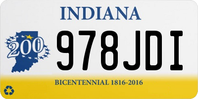 IN license plate 978JDI