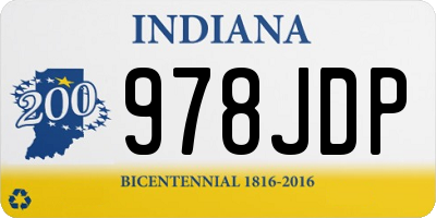 IN license plate 978JDP