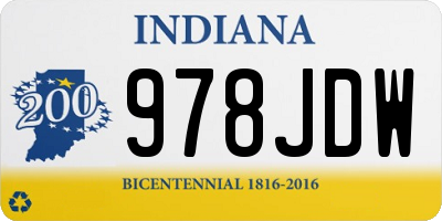IN license plate 978JDW