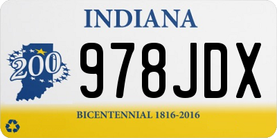 IN license plate 978JDX