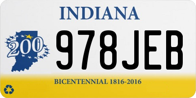 IN license plate 978JEB