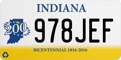 IN license plate 978JEF