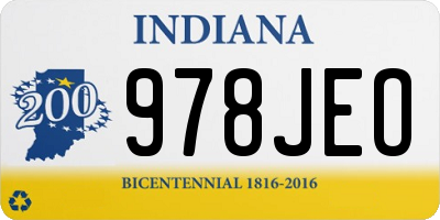 IN license plate 978JEO