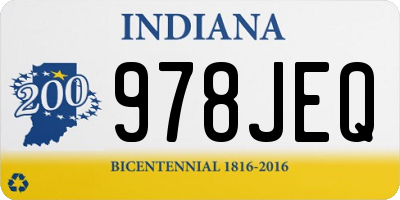 IN license plate 978JEQ