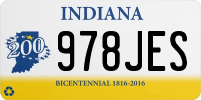 IN license plate 978JES