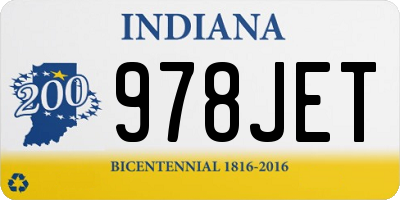 IN license plate 978JET