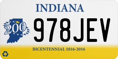IN license plate 978JEV