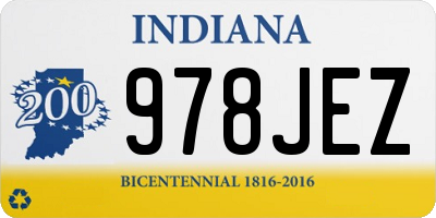 IN license plate 978JEZ