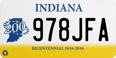 IN license plate 978JFA