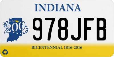 IN license plate 978JFB